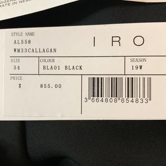 IRO Callagan Asymmetrical Ruffle Silk Mini Dress NWT Size 34, Polka dots - Picture 6 of 10